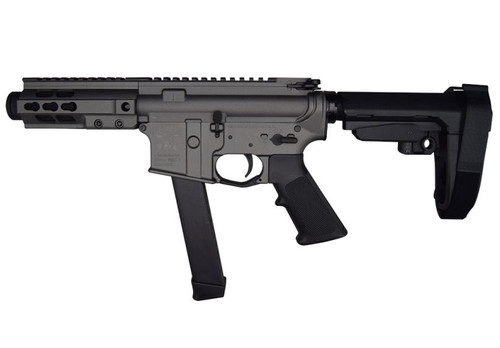 Brigade MFG BM-9 Forged Aluminum AR Pistol - Grey | 9mm | 5.5" Barrel | 5" U-LOC Rail | Faux Can | SBA3 Arm Brace