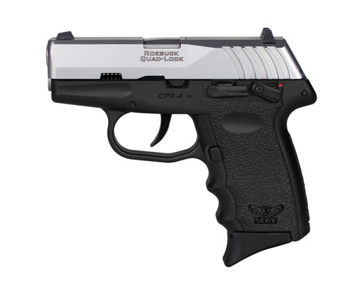 SCCY CPX-4 Sub-Compact Pistol - Stainless / Black | .380 Auto | 3" Barrel | 10rd | Ambidextrous Safety