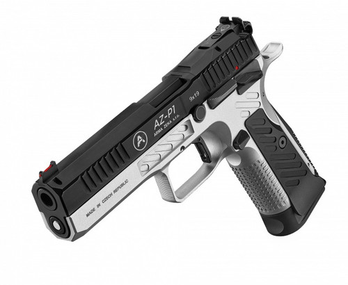 Arma Zeka AZ-P1 Super Optics 2 Pistol - Black / Silver | 9mm | 5" Barrel | 2 x 19rd Mag | Optic Ready w/ Fiber Optic Front Sight & Adj. Rear Sight