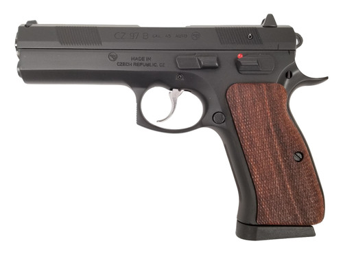 CZ 97 B California Compliant Pistol - Black | .45 ACP | 4.65" Barrel | 10rd | Wood Grips