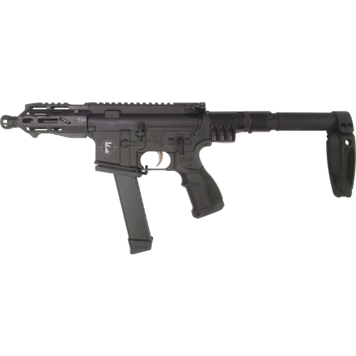 Fostech Wolf Tech-15 Pistol - Black | 9mm| 4.5" Barrel | 4" Mach-2 Rail | Deadfoot Arms Folding Brace W/ Tailhook | Installed Echo-II Trigger