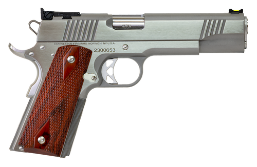 Dan Wesson 01943 Pointman  45 ACP Caliber with 5" Barrel, 8+1 Capacity, Overall Stainless Steel Finish, Beavertail Frame, Serrated Brushed Slide & Cocobolo Grip