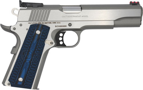 STAINLESS BLUE G10 GRIPSCOLT GOLD CUP LITE 9MM 5" 8RD 