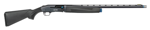 Mossberg 85159 940 Super Bantam Full Size 12 Gauge Semi-Auto 3" 4+1 26" Matte Blued Vent Rib Barrel, Tungsten Gray w/Blue Accents Stainless Steel Receiver, Adjustable Black Synthetic Stock, Right Hand