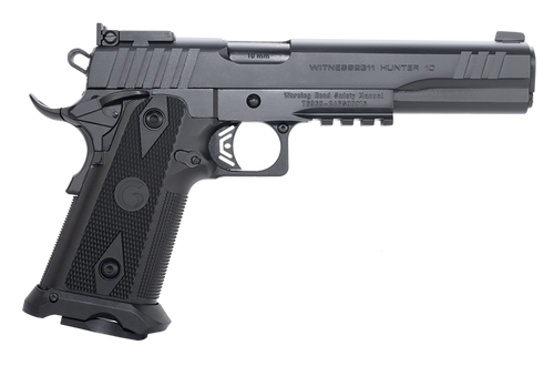 Girsan 395070 Witness2311  10mm Auto 15+1 6" Black Steel Barrel, Black Serrated Steel Slide, Black Polymer Frame w/Beavertail & Picatinny Rail, Black Checkered Polymer Grip, Ambidextrous Girsan 395070 Witness2311  10mm Auto 15+1 6" Black Steel Barrel, Black Serrated Steel Slide, Black Polymer Frame w/Beavertail & Picatinny Rail, Black Checkered Polymer Grip, Ambidextrous