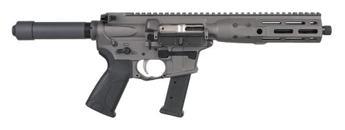 LWRC ICP9TG8 IC-9  9mm Luger 33+1 8.50" Black Nitride Threaded Barrel, M-LOK Handguard, Tungsten Gray Aluminum Receiver w/Integrated Rail Base, Black Pistol Tube, LWRC Ultra Combat Grip, Ambidextrous