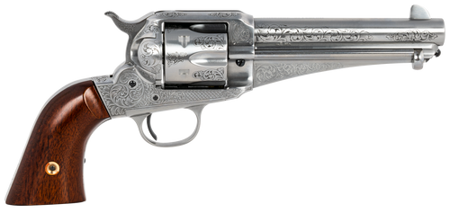 Taylors & Company 550408 1875 Army Outlaw 45 Colt (LC) Caliber with 5.50" Barrel, 6rd Capacity Cylinder, Overall White Engraved Finish Steel & Walnut Grip