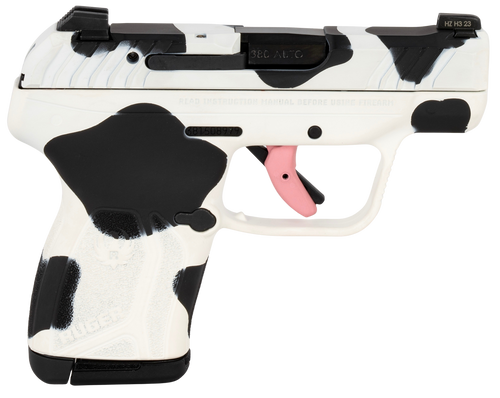 Ruger 228134 LCP Max Compact Frame 380 Auto 10+1 2.80" Black Steel Barrel, Cow Print Cerakote Serrated Steel Slide, Polymer Frame Cow Print w/Textured Grip