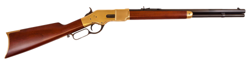 Cimarron CA221 1866 Yellowboy Short 38 Special 10+1 20" Blued Octagon Barrel, Brass Receiver, Fixed Walnut Stock