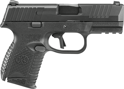 FN 66101642 509C Bundle Compact Frame 9mm Luger 10+1, 3.70" Black Recessed Crown Barrel, Black PVD Serrated Steel Slide & Polymer Frame w/Picatinny Rail,  Ambidextrous, 5 Magazines