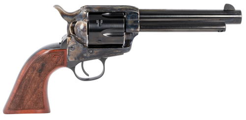 Taylors & Company 550811 Smoke Wagon  357 Mag Caliber with 5.50" Blued Finish Barrel, 6rd Capacity Blued Finish Cylinder, Color Case Hardened Finish Steel Frame & Checkered Walnut Grip