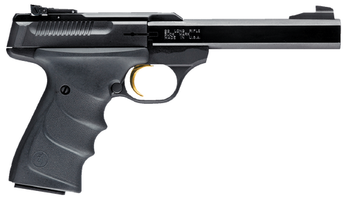 Browning 051407490 Buck Mark Standard *CA Compliant 22 LR 10+1 5.50" Slab Side Barrel, Matte Black Serrated Steel Slide & Aluminum Frame, Black Overmolded Grips