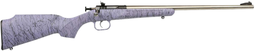Crickett KSA2445 Gen2  Youth 22 LR 1rd 16.13" Stainless Single Shot Barrel, Stainless Steel Receiver, Purple w/Black Webbing Fixed Synthetic Stock