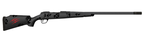 Fierce Firearms FCTRG28NOS26BBO CT Rage  28 Nosler Caliber with 3+1 Capacity, 26" Caron Fiber Barrel, Black Cerakote Metal Finish & Blackout Camo Fixed Fierce Tech C3 Stock, Right Hand (Full Size)