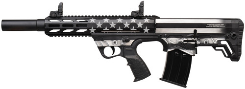   Gforce Arms GFY1USG GFY-1 USA 12 Gauge Semi-Auto 3" 5+1 18.50" Black Threaded Barrel, B&W American Flag Aluminum Receiver w/Picatinny Rail, B&W American Flag Bullpup Polymer Stock, Black Polymer Grip
