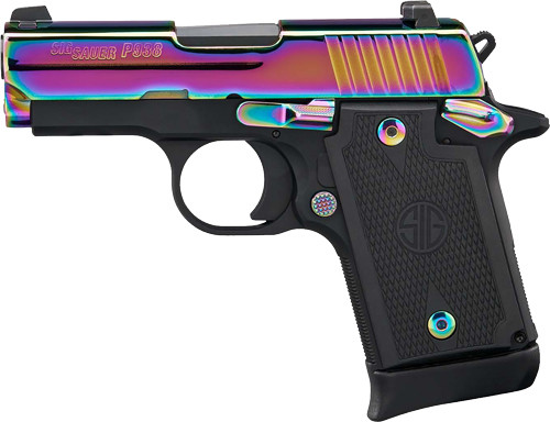 (1)7RD G10 TITANIUM RAINBOWSIG P938 9MM 3" SAO SIGLITE 