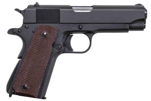 Auto-Ordnance 1911BKOC 1911 A1 Commander 45 ACP 7+1 4.25" Matte Black Serrated  Carbon Steel Slide Matte Black Matte Black Carbon Steel Brown Checkered Polymer Grips Right Hand