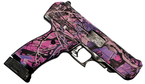 Hi-Point 34510PI JHP  45 ACP 9+1 4.50" Black Steel Barrel, Hydro-Dipped Pink Camo Serrated Steel Slide, Polymer & Grip