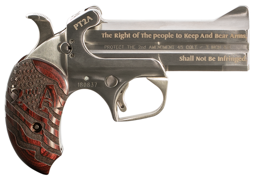 Bond Arms PT2A Protect the 2nd Amendment Derringer Single 45 Colt (LC)/410 Gauge 4.25" 2 Round Stainless Steel
