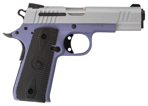 Citadel CIT380OLALA M1911 Baby Compact Frame 380 ACP 7+1, 3.75" Stainless Steel Barrel, Silver Serrated Steel Slide, Crushed Orchard Cerakote Aluminum Frame w/Beavertail, Ambidextrous