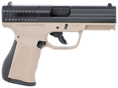 FMK G9C1G2DESSCM 9C1 G2 *CA/MA Compliant 9mm Luger 10+1 4" Black Stainless Steel Barrel, Black Serrated Carbon Steel Slide, Flat Dark Earth Polymer Frame w/Picatinny Rail, Black Backstrap Grip