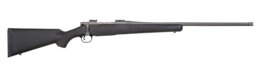 Mossberg 28259 Patriot  Full Size 450 Bushmaster 4+1 20" Stainless Cerakote Fluted Threaded Barrel, Drilled & Tapped Stainless Cerakote Receiver, Black Fixed Synthetic Stock