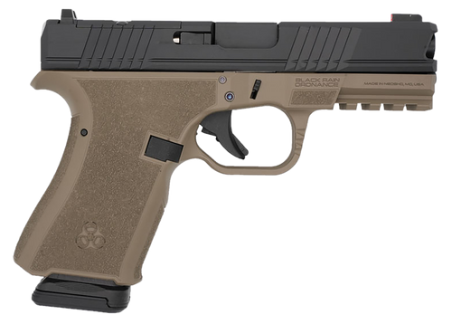 Black Rain Ordnance FL9MMFDEBLK   Compact Frame 9mm 15+1 4" Stainless Steel Slide