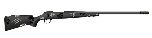 Fierce Firearms FCTRG65PRC22BBO CT Rage  6.5 PRC Caliber with 3+1 Capacity, 22" Carbon Fiber Barrel, Black Cerakote Metal Finish & Blackout Camo Fixed Fierce Tech C3 Stock, Right Hand (Full Size)