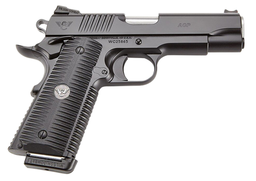 Wilson Combat ACPFS9A ACP Full-Size SAO 9mm Luger 5" 10+1 Black Armor-Tuff Carbon Steel Frame/Slide Black G10 Eagle Claw Grips Ambi Thumb Safety