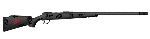 Fierce Firearms FCTRG300WIN24BBO CT Rage  300 Win Mag Caliber with 3+1 Capacity, 24" Carbon Fiber Barrel, Black Cerakote Metal Finish & Blackout Camo Fixed Fierce Tech C3 Stock, Right Hand (Full Size)