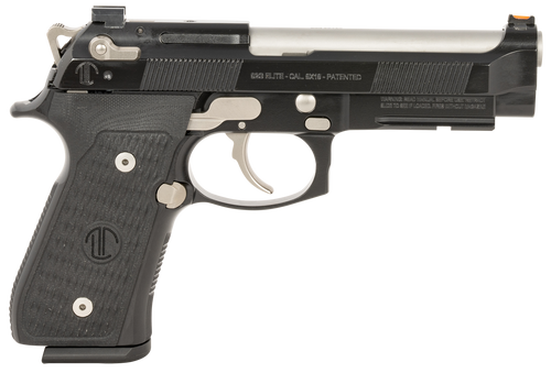 Langdon Tactical Tech LTT92ECB Beretta 92 Elite  9mm Luger 18+1 4.70" Target Crown Steel Barrel, Black Serrated Steel Slide, Black Frame w/Picatinny Rail, Black VZ G10 Grip