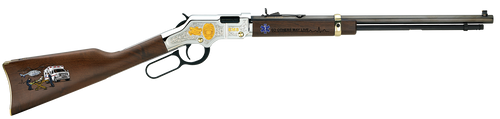 Henry H004EMS Golden Boy EMS Tribute Edition 22 LR, 16 LR/21 Short, 20" Blued 20" Octagon Steel Barrel,  Nickel-Plated Steel Engraved Receiver, American Walnut Stock Engraved, Right Hand