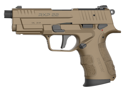 Retay USA RXP22FDE10TH RXP  22 LR 10+1 4" Black Threaded Barrel, Flat Dark Earth Cerakote RMR/RMSc Optic Ready/Serrated Slide, Flat Dark Earth Cerakote Polymer Frame w/Accessory Rail, Textured Grip