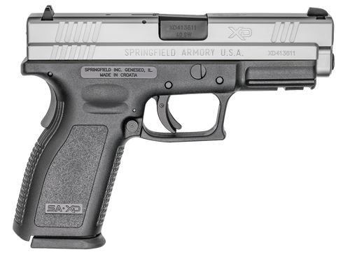 Springfield Armory XD9302 XD Service *CA Compliant 40 S&W 10+1 4" Black Melonite Steel Barrel, Serrated Stainless Steel Slide, Black Polymer Frame w/Picatinny Rail
