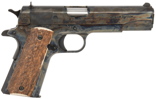 Cnc Firearms CNCVINTAGE1911 Colt 1911 Vintage Limited Edition 45 ACP 7+1 5" Stainless National Match Barrel, Color Case Hardened Steel Slide & Frame, Stag Grip