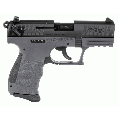 Walther P22 Handgun .22 LR 10rd Magazine 3.42" Barrel Tungsten Grey with Black Slide