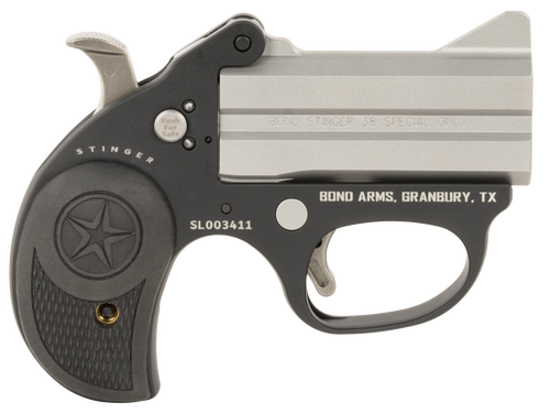 Bond Arms BASL Stinger  38 Special 2rd Shot 3" Matte Stainless Anodized Aluminum Frame, Black Rubber Grips