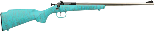 Crickett KSA2446 Gen2  Youth 22 LR 1rd 16.13" Stainless Single Shot Barrel, Stainless Steel Receiver, Blue w/Gold Webbing Fixed Synthetic Stock
