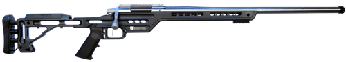 MasterPiece Arms 6CMPMRRHBLKPBA PMR  6mm Creedmoor 10+1 24" Stainless Steel Polished Black Aluminum Black V-Bedded BA Hybrid Chassis Stock Right Hand