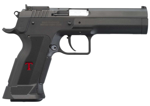 Tanfoglio IFG TFSTOCK3P9 Stock III  Full Size 9mm Luger 16+1, 4.44" Black Polygonal Rifled Barrel, Black Serrated Slide, Black Polymer Frame w/Beavertail, Black Polymer Grip