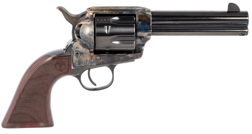 Taylors & Company 550812 Smoke Wagon  45 Colt (LC) Caliber with 4.75" Blued Finish Barrel, 6rd Capacity Blued Finish Cylinder, Color Case Hardened Finish Steel Frame & Checkered Walnut Grip