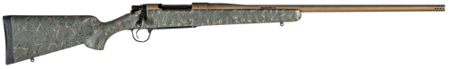 Christensen Arms 8010200600 Mesa Long Range 6.5 Creedmoor 4+1 26" Threaded Barrel, Burnt Bronze Cerakote, Green with Black/Tan Webbing Stock