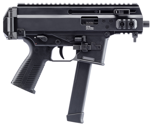 B&T Firearms 36176502G APC9K  9mm Luger 33+1 4.30" Black Steel Barrel, Black Picatinny Rail Receiver, Brace Adapter, Black Polymer Grips, Ambidextrous