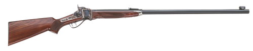 Taylors & Company 210144 1874 Sharps Long Range 45-70 Gov 1rd 34" Black Half Octagonal Barrel, Color Case Hardened Rec, Fixed Walnut Checkered Stock