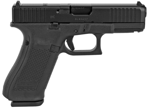 Glock  G45 Compact Crossover 9mm Luger 4.02" 17+1 Black Black nDLC Steel with Front Serrations & MOS Cuts Black Rough Texture Interchangeable Backstraps Grip Fixed Sights