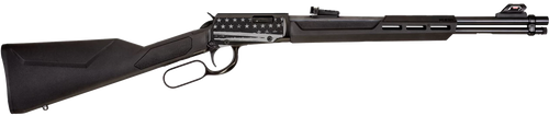 Rossi RL22181SYEN21 Rio Bravo  22 LR 15+1 18" Black Polished Alloy Steel Barrel, Black w/Engraved US Flag Aluminum Receiver, Black Synthetic Fixed Stock