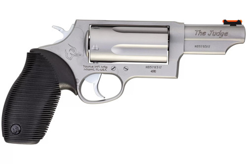 Taurus Judge Magnum Revolver - Stainless Steel| 45 Colt / 410 Mag | 3" Barrel | 5rd | Rubber Grip | Fiber Optic Sight