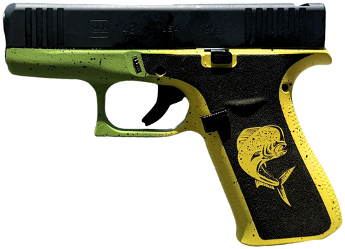 Glock UX4350204MAHIFR G43X  Sub-Compact Frame 9mm Luger 10+1 3.41" Black GMB Barrel, Black nDLC Serrated Steel Slide, Mahi Polymer Frame w/Front Rail & Beavertail, Black Textured Grip, Ambidextrous