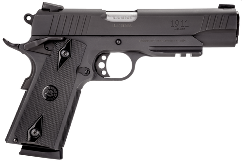 Taurus 1191101B1 1911  Full Size Frame 45 ACP 8+1 5" Matte Stainless Steel Barrel, Matte Black Serrated Steel Slide & Frame w/Beavertail & Picatinny Rail, Black Checkered Polymer Grip, Right Hand