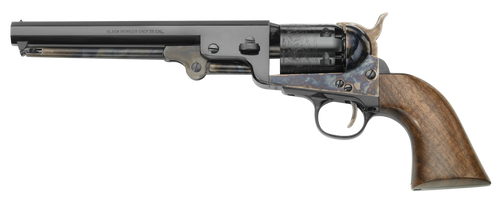 Pietta PF51CHS36712 1851 Navy London 36 Cal 6rd 7.50" Blued Octagon Barrel, Blued Cylinder, Color Case Hardened Steel Frame, Walnut Grip, Exposed Hammer